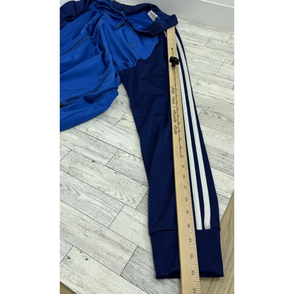 Adidas Track Jacket Men's XL Two Tone Blue Full‎ Zip 3-Stripes Athletic XLARGE